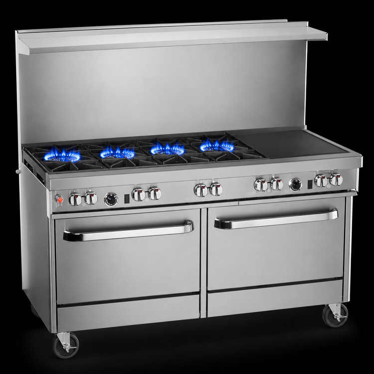 Product image #3 for Southbend Ultimate 60-Inch Commercial Gas Range with 4 Open Burners, 36-Inch Griddle, Standard Oven and Convection Oven