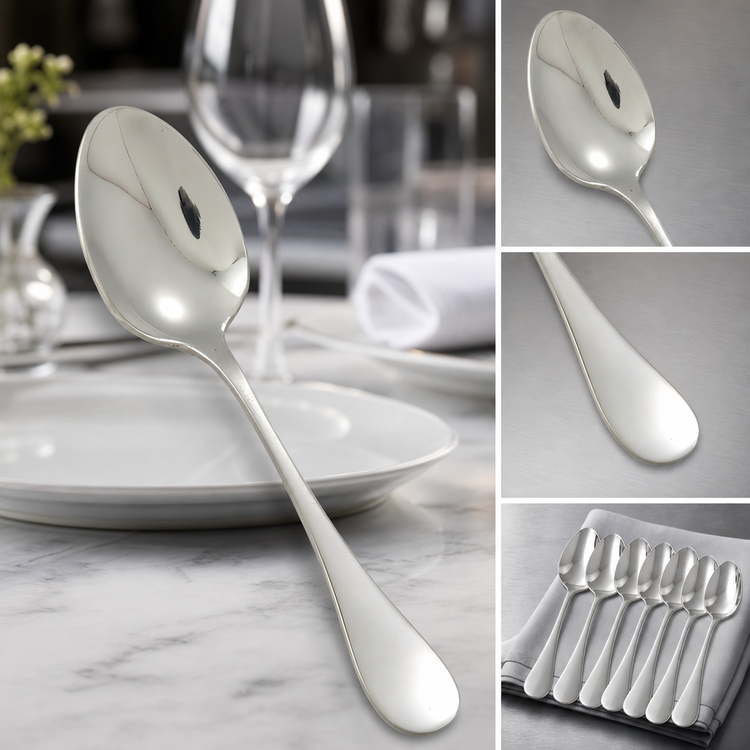 Product image #4 for Winco Venice 8-1/4 In. European Tablespoon, 18/8 Stainless Steel, Extra Heavy Weight, Mirror Finish