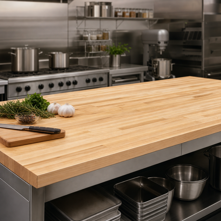 Product image #3 for Boos Block Northern Hard Rock Maple Blended Rails, Edge Grain Kitchen Countertop, 72" x 36" x 1-1/2" Thick, Varnique Finish