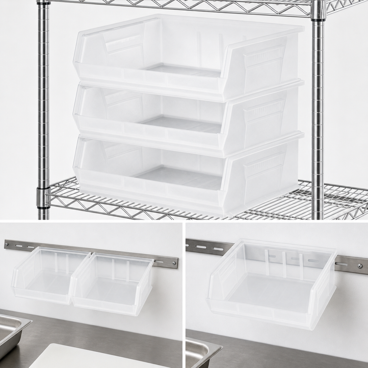 Product image #3 for Metro Clear Stacking or Hanging Supply Bin, 10-7/8 x 16-1/2 x 5 Inches