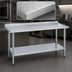 Thumbnail image #3 for Duke Deluxe 16 Gauge 300 Series Stainless Steel Work Table with 1-1/8 Inch Straight Riser and Galvanized Undershelf, 30 x 24 Inch
