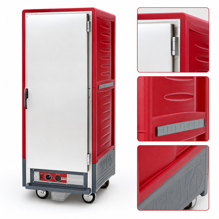 Product image #3 for Metro C5 3 Series Mobile Full-Height Combination Heated Holding and Proofing Cabinet with Solid Doors and Fixed Wire Slides