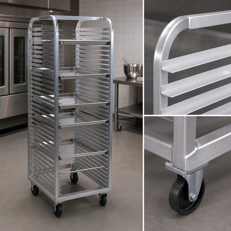 Product image #2 for Channel Manufacturing Standard Heavy-Duty Aluminum End-Load Bun Pan Rack, 40-Pan Capacity