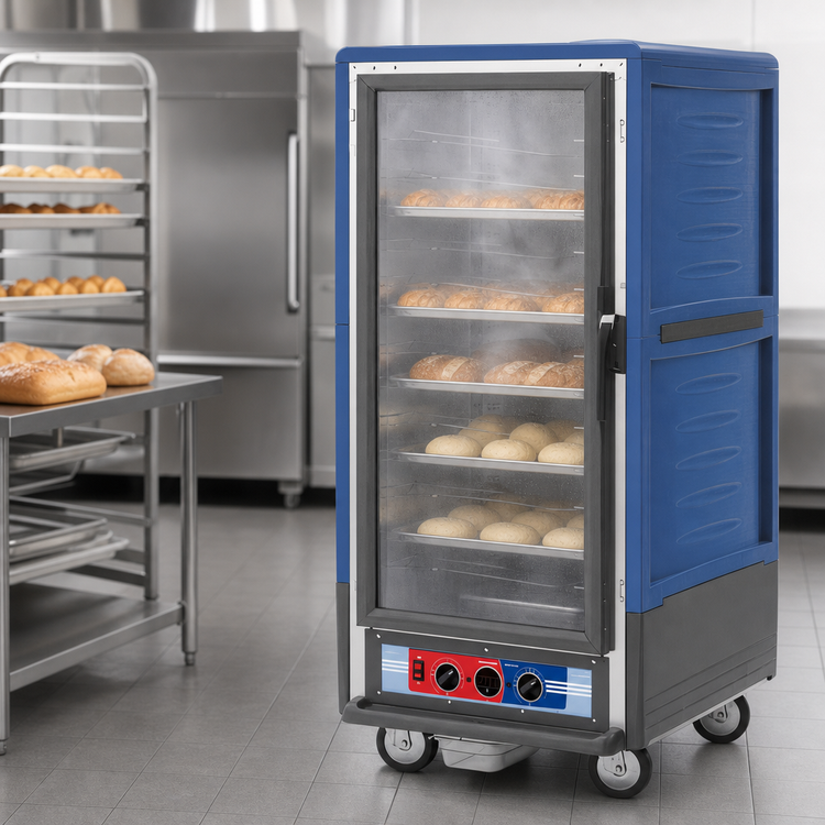 Product image #3 for Metro C5 3 Series 3/4 Height Mobile Moisture Heated Holding & Proofing Cabinet with Blue Insulation Armour and Clear Polycarbonate Door