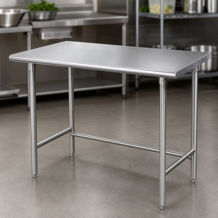 Product image #3 for Advance Tabco Special Value Series 48" x 36" Flat Top Stainless Steel Work Table with Open Base