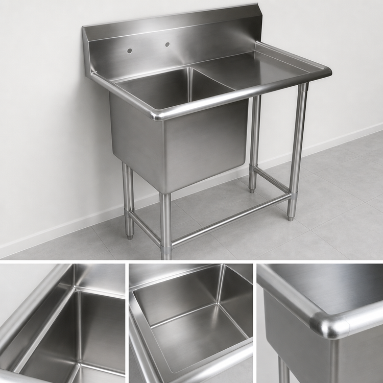 Product image #3 for John Boos Pro-Bowl 1-Compartment Sink with Right Drainboard