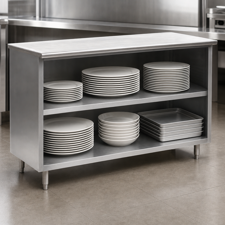 Product image #3 for Eagle Spec-Master Open Front Plate Cabinet with Stainless Steel Top, 84 x 15 Inch