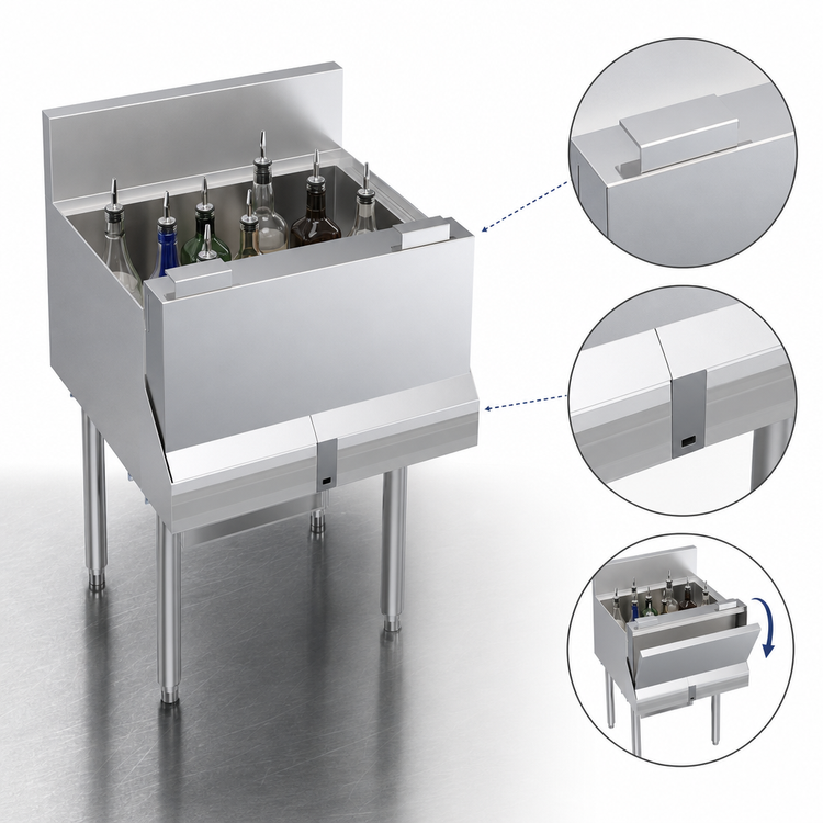 Product image #3 for Krowne Royal Series Single Speed Rail Locking Cover, 22 Inch Wide, Stainless Steel