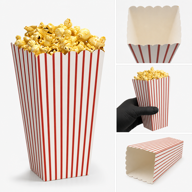 Product image #3 for Benchmark 2.5 oz Tapered Popcorn Scoop Box, 4 x 4 x 8 Inches, 500-Count Case