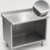 Thumbnail image #3 for Spec-Master Stainless Steel Underbar Work Table with Open Front Cabinet Base, 36 x 24 Inches, 1-1/2 Inch Rear Up-Turn