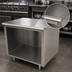 Thumbnail image #3 for Advance Tabco 84 Inch x 36 Inch Flat Top 14 Gauge 304 Stainless Steel Work Table with Open Front Cabinet Base