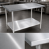 Thumbnail image #3 for John Boos Stallion 60-Inch x 30-Inch 14-Gauge 300-Series Stainless Steel Top Work Table with Galvanized Base and Adjustable Undershelf