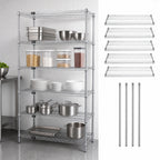 Thumbnail image #3 for Quantum WR86-1272C-5 72"W x 12"D x 86"H Chrome-Plated Stationary Wire Shelving Starter Kit, 5 Shelves, 4 Posts