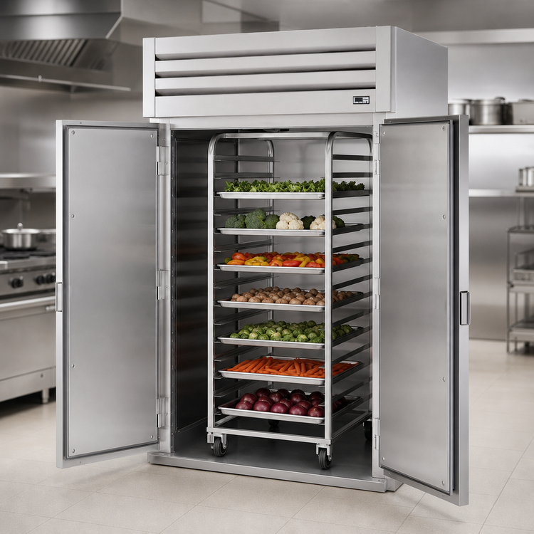 Product image #3 for True SPEC SERIES 2-Section Roll-In Refrigerator with Locking Stainless Steel Doors and Self-Contained Refrigeration