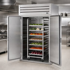 Thumbnail image #3 for True Mfg. - General Foodservice SPEC SERIES STR2RRI-2S-HC 2-Section Roll-In Refrigerator, Locking Solid Doors, Stainless Steel, Self-Contained