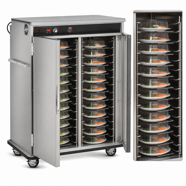 Product image #4 for FWE BT-120 BT-Series Heated Banquet Cart Holding Cabinet, Double Doors, 120 Covered Plates