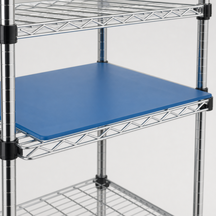 Product image #3 for Eagle Group QuadPlus 24" x 24" Solid Blue Polymer Shelf Mat with Quad-Adjust Chrome Wire Frame