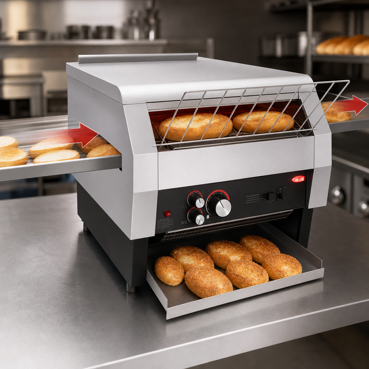 Product image #3 for Hatco Toast-Qwik Horizontal Conveyor Countertop Bun & Bagel Toaster, 3-Inch Opening, 208V
