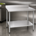 Thumbnail image #3 for Eagle Group BlendPort® Budget Series Corner Work Table with 430 Stainless Steel Top, 4-1/2-Inch Backsplash, and Adjustable Undershelf, 30 x 24 Inches