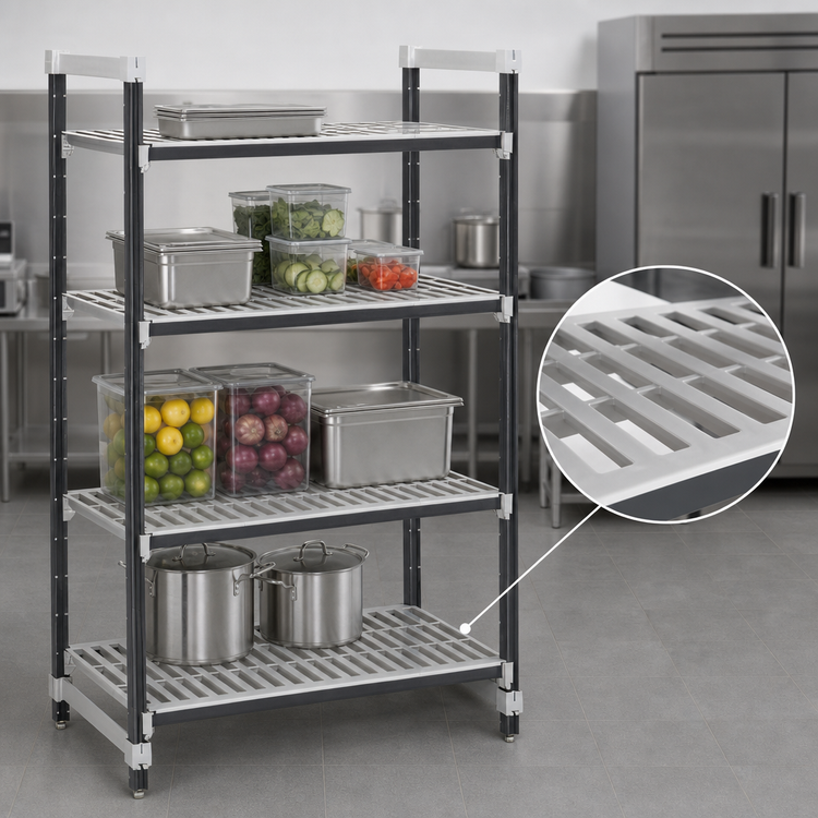 Product image #3 for Cambro Camshelving Elements XTRA 21" x 60" x 72" 4-Tier Vented Stationary Starter Unit