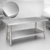 Thumbnail image #3 for 72 Inch x 24 Inch Flat Top Stainless Steel Work Table with Adjustable Undershelf