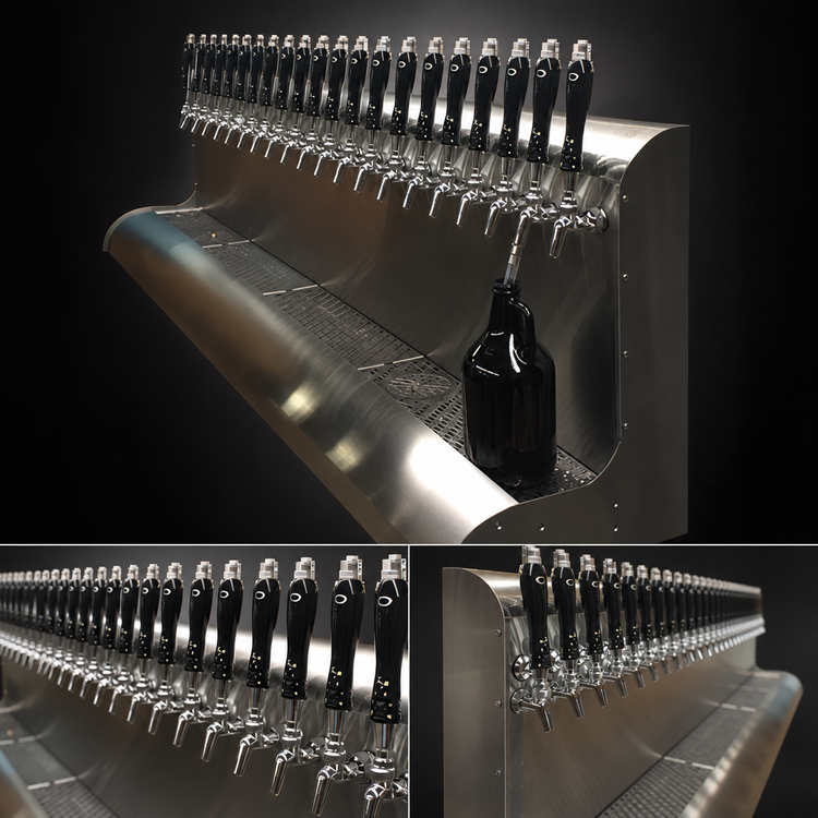 Product image #3 for Perlick 21-Faucet Modular Wall-Mount Glycol-Cooled Draft Beer Dispensing Tower