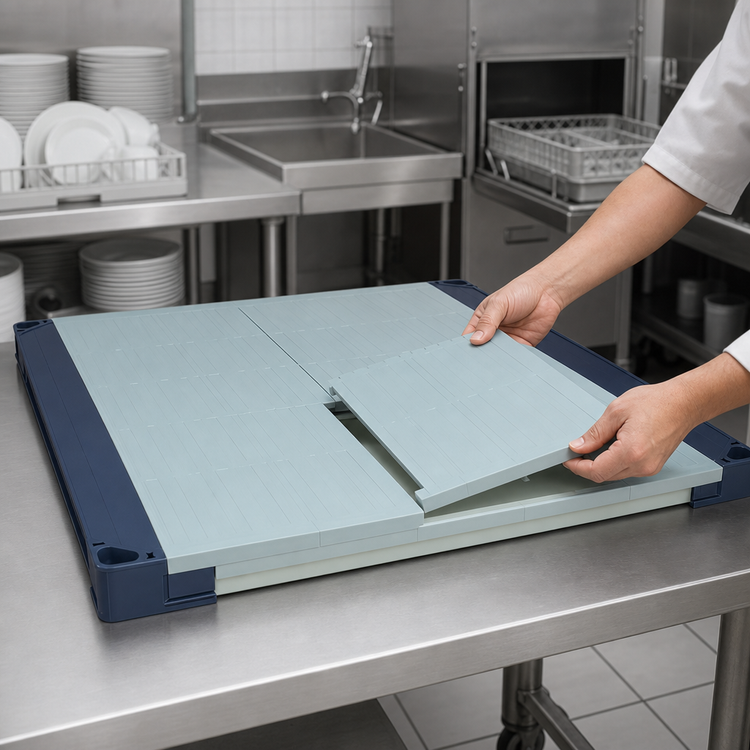Product image #3 for MetroMax 4 48" W x 24" D Solid Polymer Shelf with Microban, Blue