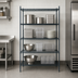 Thumbnail image #3 for Mixrite 24 x 18 Inch 4-Shelf Epoxy Wire Shelving Unit with 74-Inch Posts, Slate Gray