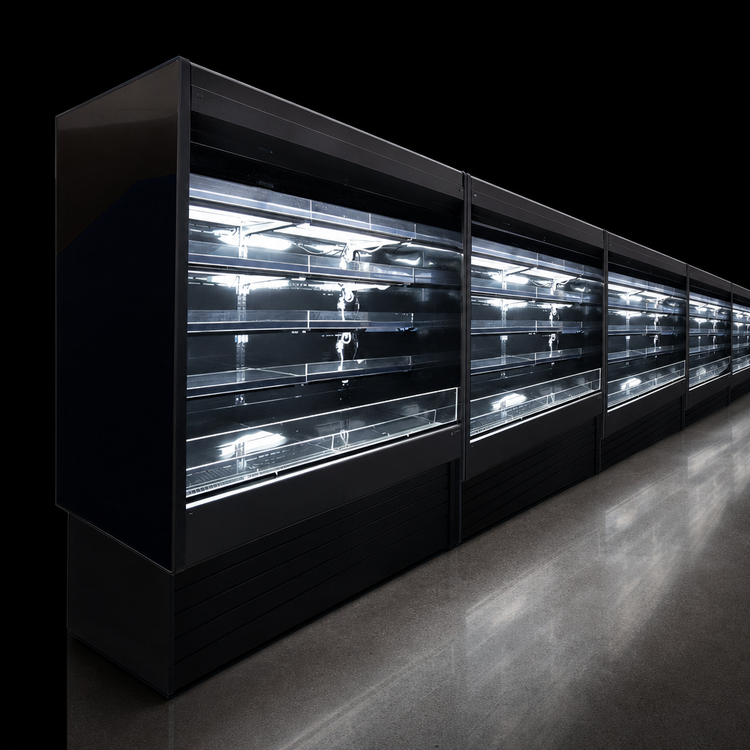 Product image #3 for Howard-McCray R-OD35E-5L-B-LED 63-Inch Black Dairy Open Merchandiser with 2 Rows of LED-Lit Shelves, Remote Refrigeration