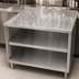 Thumbnail image #4 for BK Resources 36 Inch Stainless Steel Underbar Glass Rack Unit with Drainboard Top, Open Front Base, and Adjustable Shelf