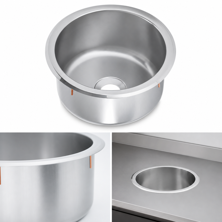 Product image #3 for Vollrath 12-1/4 Inch Round Drop-In Sink, Straight-Sided Bowl, 1 Compartment, 304 Stainless Steel