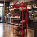 Thumbnail image #3 for Eagle Stand-Outs 24 Inch x 24 Inch x 64 Inch Soft Goods Display Unit, Red Epoxy, with Wire Shelves and Hanger Rails
