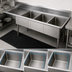 Thumbnail image #3 for Sapphire Manufacturing 3-Compartment Sink with Left Drainboard and 9-3/4-Inch Backsplash