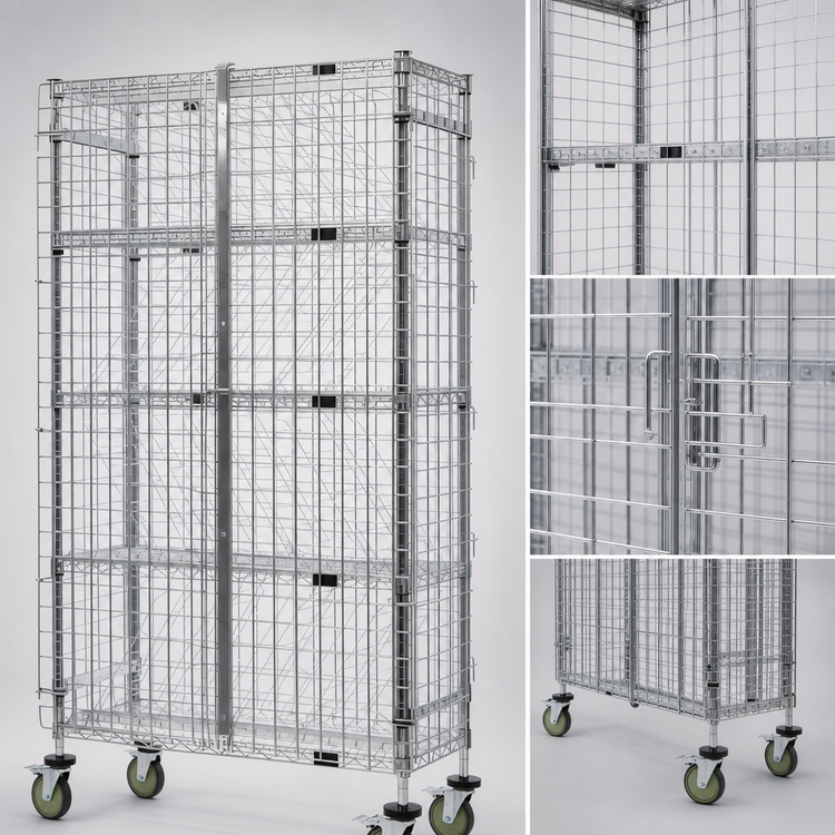 Product image #3 for Quantum Mobile Wine Bulk Storage Security Unit with Security Panels and Casters