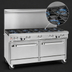 Thumbnail image #3 for Southbend Ultimate 60-Inch Gas Restaurant Range with 4 Open Burners, 36-Inch Charbroiler, Convection Oven and Cabinet Base