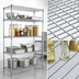 Thumbnail image #4 for EAGLEbrite Stationary 4-Tier Double-Mat Open Wire Shelving Starter Unit, 60