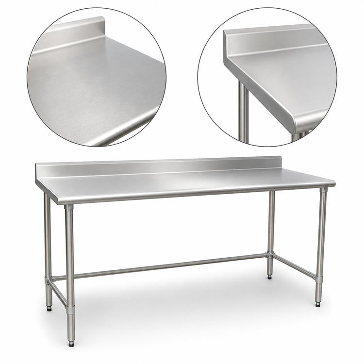 Product image #3 for Eagle Group BlendPort® Budget Series Stainless Steel Work Table with 4-1/2-Inch Backsplash, 84"W x 30"D