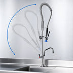 Thumbnail image #3 for Fisher 53058 Spring-Style Pre-Rinse Add-On Faucet, Deck Mount, 12-Inch Swing Spout, 16-Inch Riser, 36-Inch Hose, Dual Control, Stainless Steel