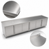 Thumbnail image #3 for John Boos 144-inch x 24-inch Enclosed Work Table with Cabinet Base, 14-Gauge 300-Series Stainless Steel Top, 1-1/2-Inch Rear Riser