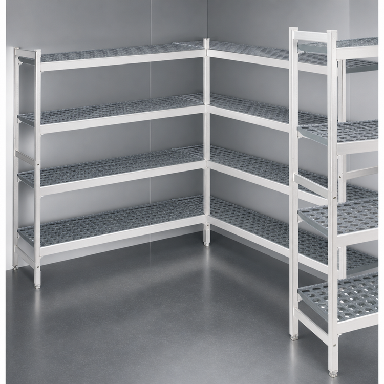 Product image #3 for Fermostock 4-Tier Corner Expansion Shelving Unit with Polymer Inserts, 38W x 14D x 66H