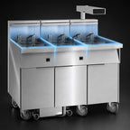 Thumbnail image #3 for Imperial (Middleby) IFSCB375EUT Electric 3-Tank Floor Fryer, 75 lb. Per Tank, Built-In Filter, Dump Station, Electronic Thermostat