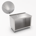 Thumbnail image #3 for John Boos 60 Inch x 24 Inch Open Front Cabinet Base Work Table, 16 Gauge 300 Series Stainless Steel Top, 1-1/2 Inch Rear Riser