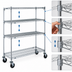 Thumbnail image #3 for Metro Super Erecta Super Adjustable Wire Stem Caster Cart with 4 Shelves, 60 x 21 x 67-7/8 Inches, Chrome