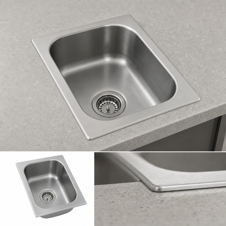 Product image #3 for Eagle Group Self-Rimming Drop-In Sink with No Deck, 1-Compartment, 10 x 14 x 9-1/2 Inch Bowl, 18 Gauge 304 Stainless Steel
