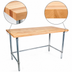 Thumbnail image #3 for John Boos 36-Inch x 36-Inch Wood Top Work Table with Stainless Steel Legs