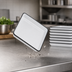 Thumbnail image #3 for Endurance 9-7/8 Inch Square White Melamine Standard Platter with Black Rim