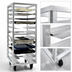 Thumbnail image #3 for Universal Mobile End-Loading Stepped-Angle Pan Rack, 12-Pair Aluminum