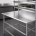 Thumbnail image #3 for Eagle AdjusTable Two-Tier Heavy-Duty Stainless Steel Work Table with Double Overshelf, 48 x 30 Inch