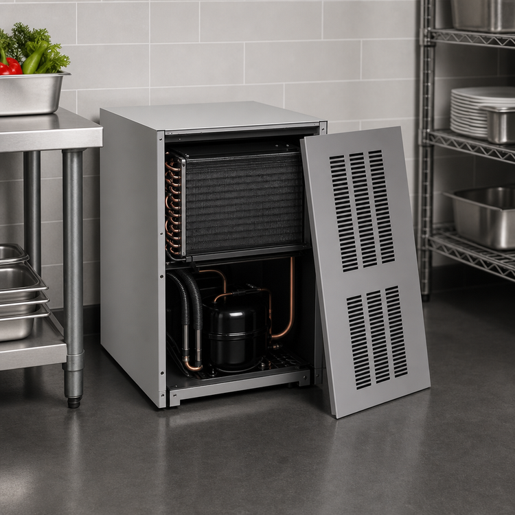 Product image #3 for 18-Inch Black Steel Condensing Unit Storage Cabinet with Removable Front Louvered Panel