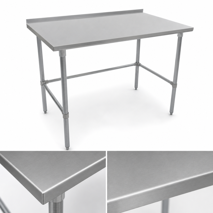 Product image #3 for John Boos Stallion 60" x 36" Stainless Steel Work Table with 1-1/2" Rear Up-Turn